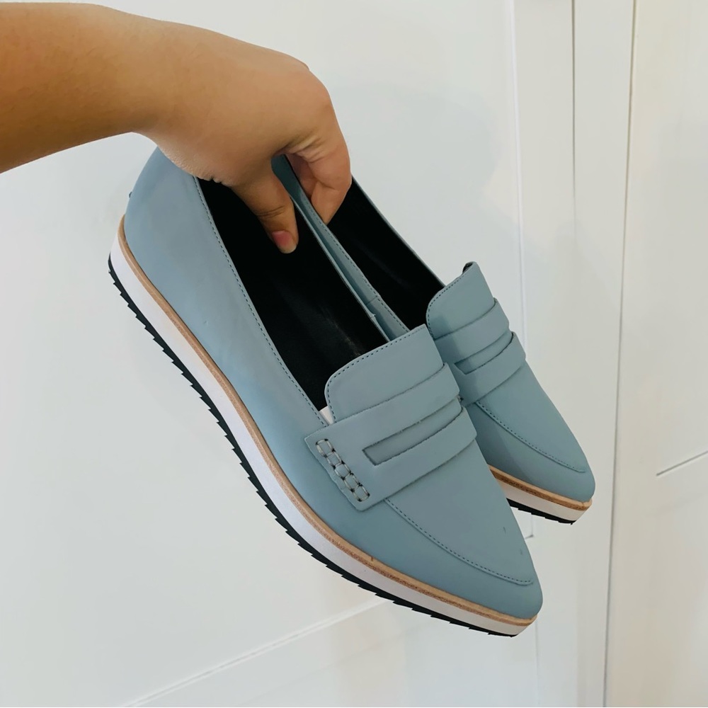 Topshop Blue Krest Pointy Loafers Size 11.5